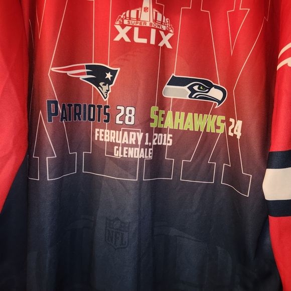 New England Patriots SuperBowl XLIX Championship Hoodie Tee NWOT Size XL Unisex - Picture 4 of 10
